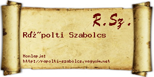 Rápolti Szabolcs névjegykártya