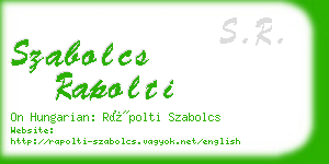 szabolcs rapolti business card